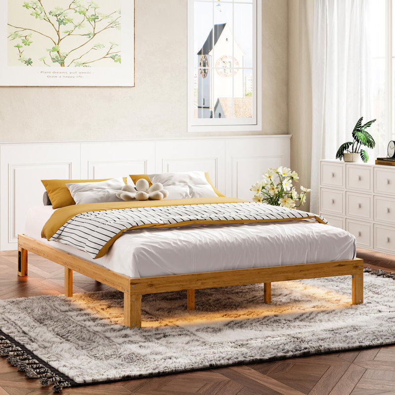 12 Inch Solid Wood Bed Frame with Slat Support