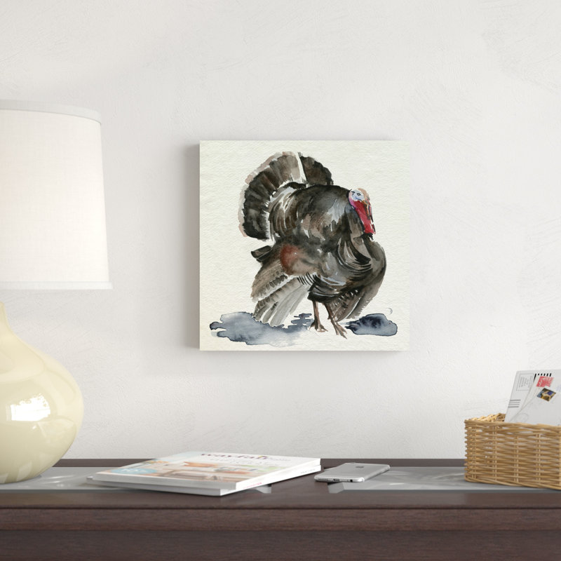 Aquarelle de dinde I, H 30 po x l 30 po x P 1,25 po