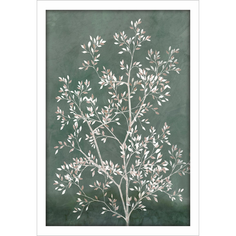 HomeRoots " Delicate Tree I White Framed Print Wall Art "