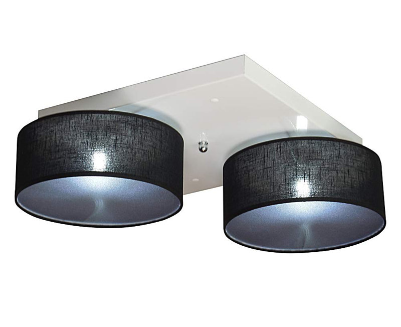 Pulley Fabric Semi Flush Mount, Black