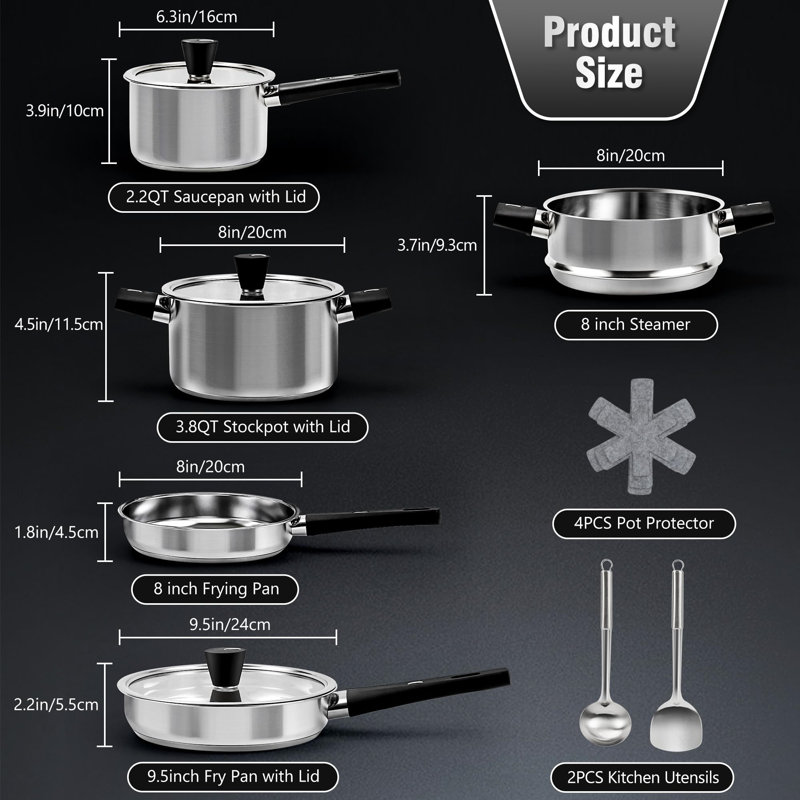 14 - Piece Stainless Steel Cookware Set