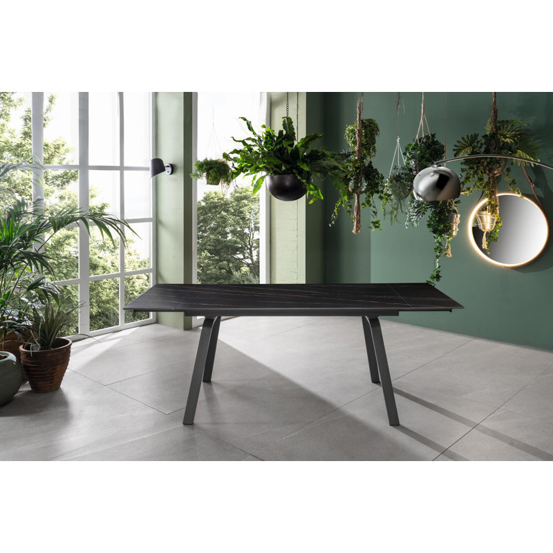 Daintin Extendable Metal Base Dining Table, Grey