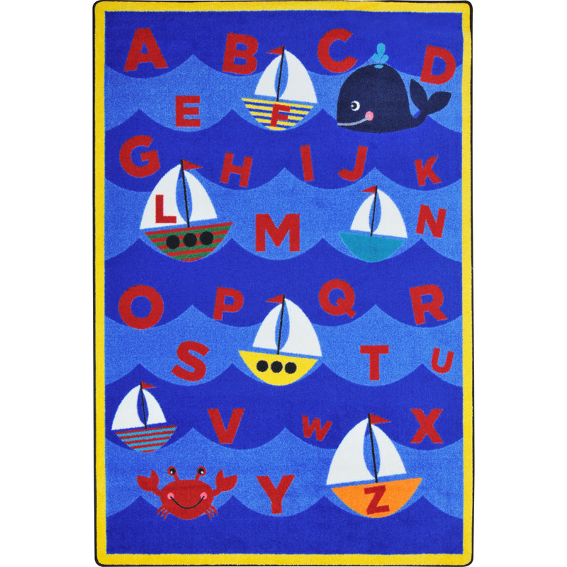 Tapis bleu, 5 pi 4 po x 7 pi 8 po