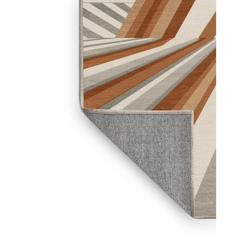 Tapis beige lavable à la machine moderne Brentwood, 5 x 7