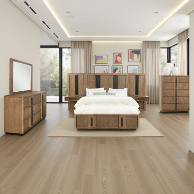 Reon 6 Piece Storage Bedroom Set Fluted Wall Panel