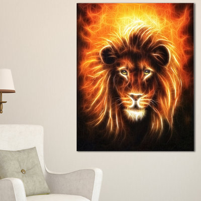 «Lion with Flame Mine», impression sur toile