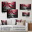 Art mural acrylique forêt rouge-101523865