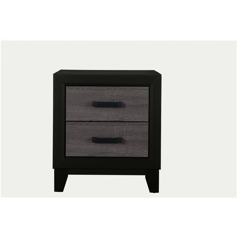 Table de chevet gris et noir SOLUTO