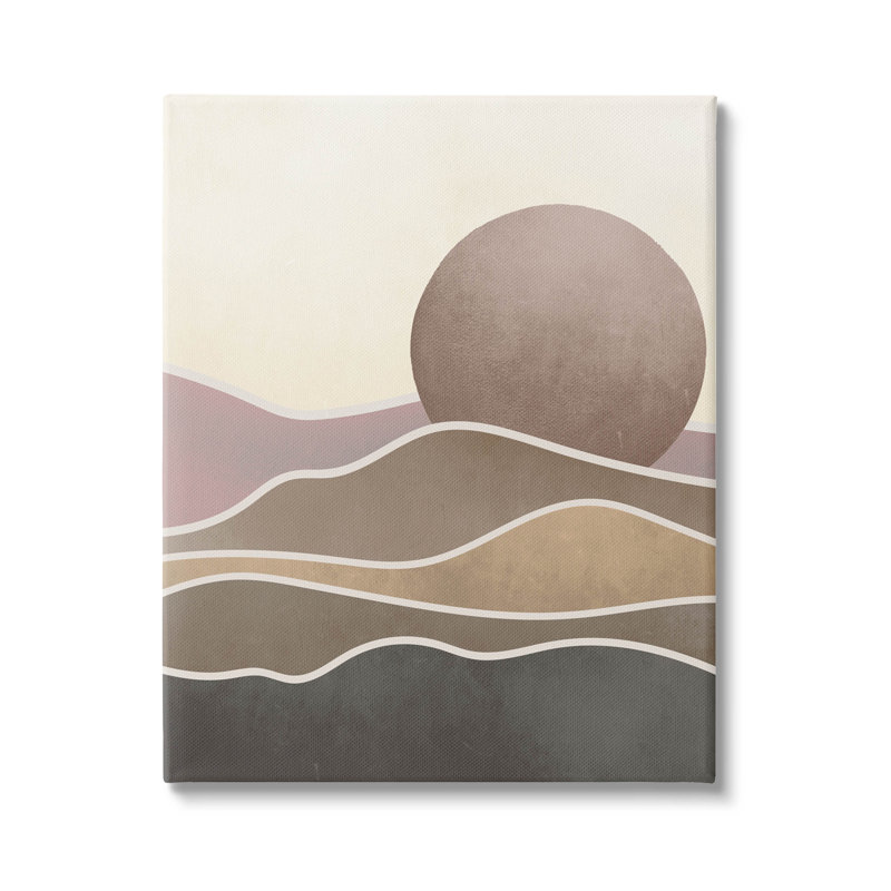 «Boho Desert Sun Dunes», estampe numérique moderne par Lil 'Rue, H 20 po x l 16 po x P 1,5 po, Toile tendue