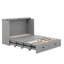 Lit escamotable double pleine grandeur avec tiroir et ports USB-279088831