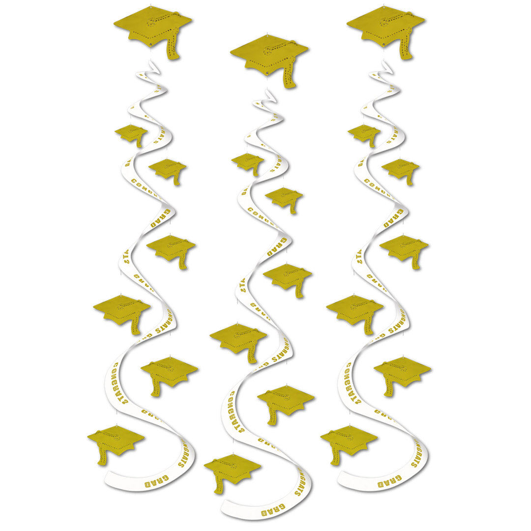 Graduation Printed Cap Whirl (Set of 4) The Party Aisle™ 