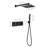 Matte Black Brass Shower Faucet - 10 Inch Rainfall Head & Handheld , Luxury Bathroom Rain Mixer, , Self-Cleaning Nozzle For Smooth Water Flow, American Standard Pipe Compatible, Rough-In Valve
