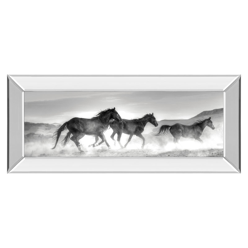 Art mural de course à pied - 18 po x 42 po - Cadre en miroir