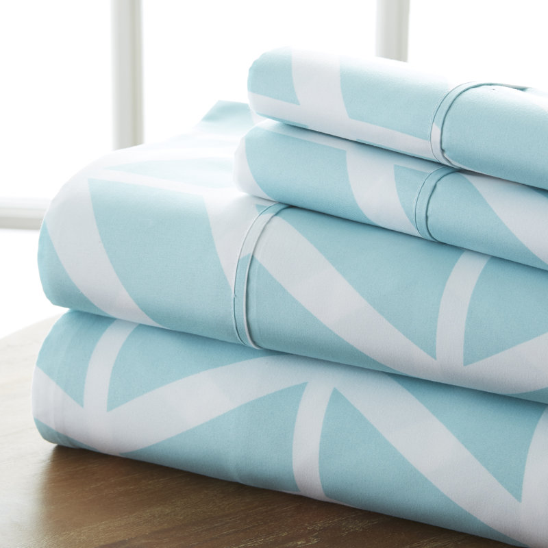Turquoise Floral Kids Unisex Cotton Microfiber Sheet Set