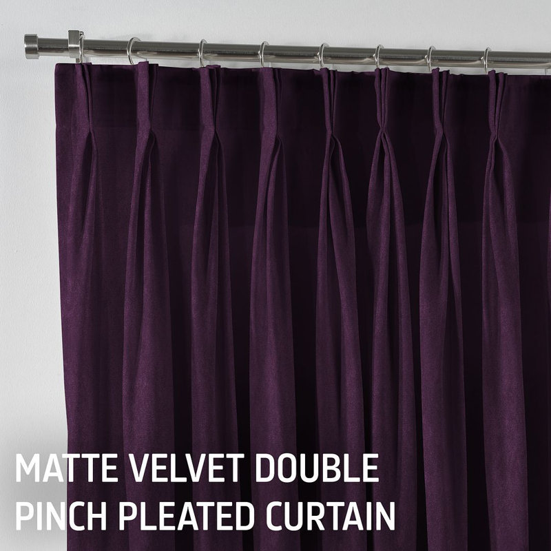 Room Darkening Single Curtain Panel, Dark Purple, 190cm Width x 225cm Drop