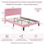 Lit plateforme rembourré en velours amélioré avec tête de lit réglable, conception renforcée et silencieuse, aucun sommier tapissier requis, support de lattes en bois robuste, assemblage facile-623717989-618794008