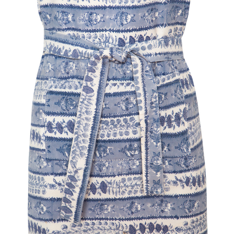 Charlemont Floral Cotton Bib Apron, Blue/Marine