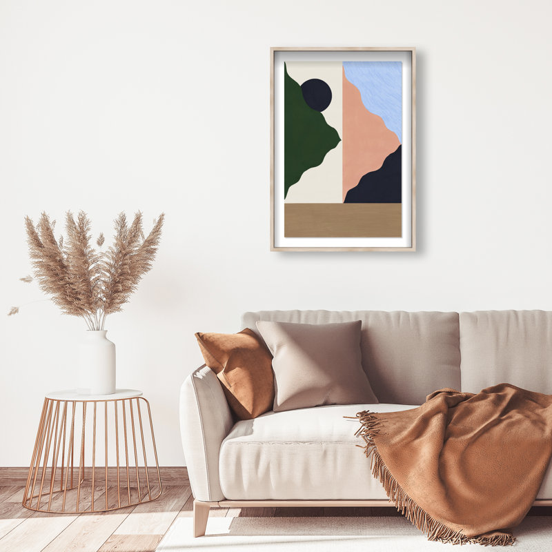 Peaking Mountains Print by Oliver Gal, 31.5"H x 46.5"W, Natural Oak Shadowbox