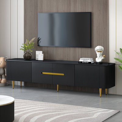 Minimalist TV Stand, Modern Entertainment Center, Media Console With 4 Spacious Cabinets, Tv Console