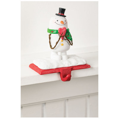 Snowman with Heart Stocking Holder