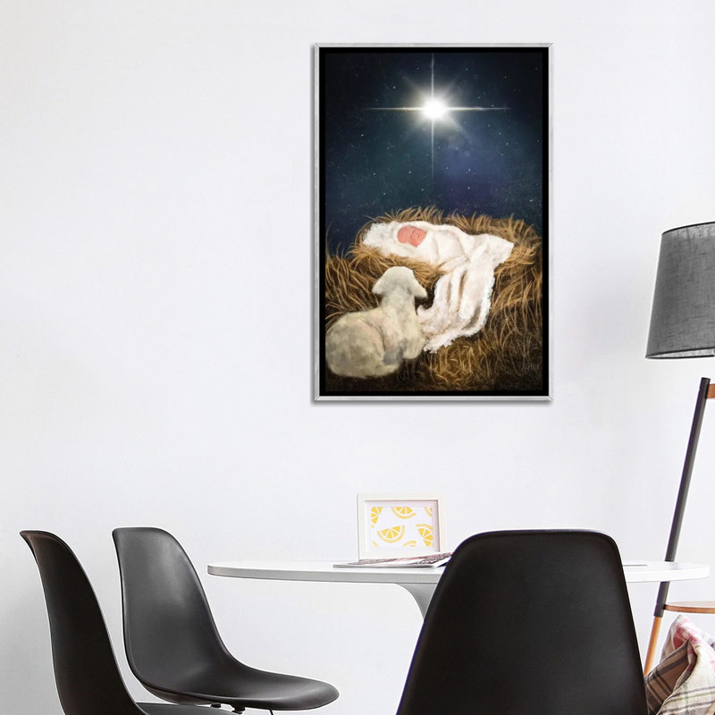 «O Come Let Us Adore him», reproduction d'art sur toile encadrée, H 40 po x l 26 po, Cadre flottant sans passe-partout