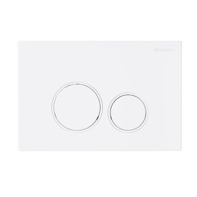 Plaque de bouton-poussoir à fixation murale Swiss Madison, Blanc mat