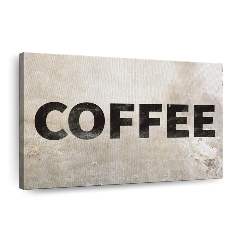 «Coffee Grunge», impression sur toile tendue, H 8 po x l 12 po x P 1 po