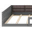 Lit plateforme tapissier avec garde-corps et coussin-434689282