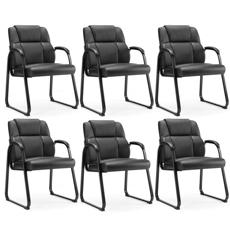 Chaise de conférence 6 pièces en similicuir