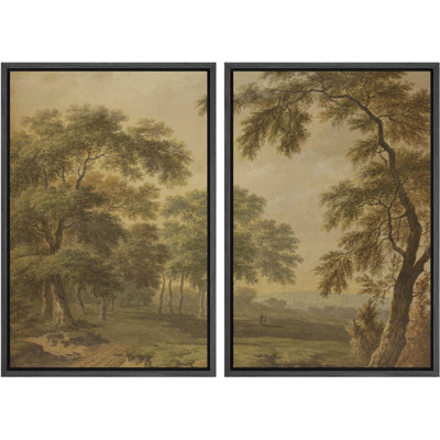 "Vintage Countryside Woodland Landscape", impression sur toile encadrée sur toile, 2 pièces