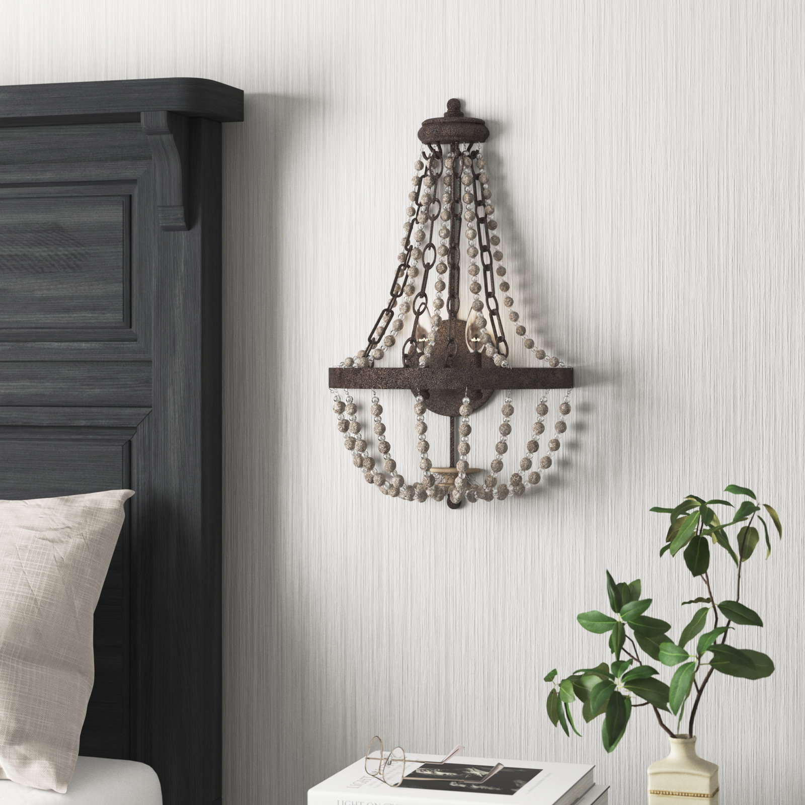Aaden 2 Light Steel Dimmable Flush Mounted Sconce