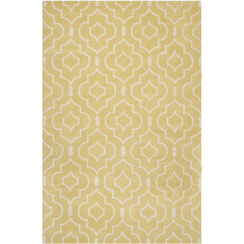 Emrick Hand Tufted Wool Geometric Rug, Rectangle 6' x 9'