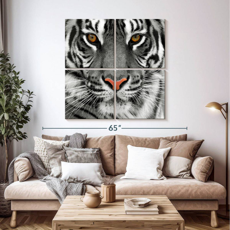 Brampt Staring Tiger, 45" H x 45" W