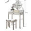Meuble-lavabo élégant en bois violet avec 3 rangements et miroir d'entrée réglable - Hygiène moderne