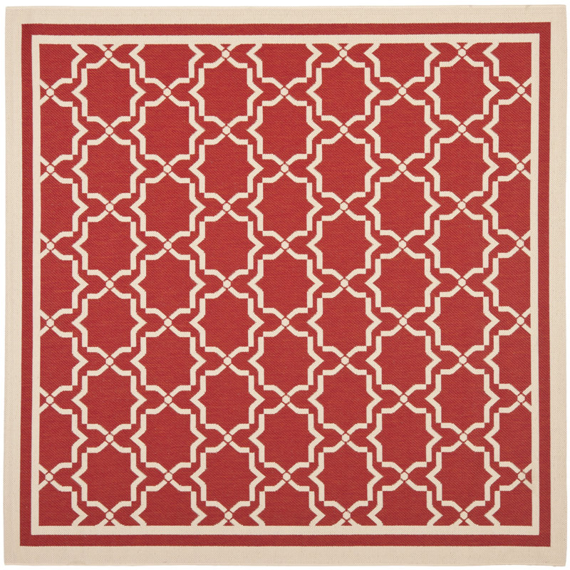 Dirks Performance Geometric Indoor/Outdoor Area Rug, Square 6'7"