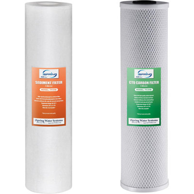 Système de filtration d'eau pour toute la maison iSpring PFAS et métaux lourds, testé pour réduire jusqu'à 99% l'APFO et le SPFO, la filtration en 3 étapes élimine les sédiments, le plomb, le chlore, le goût et les odeurs, filtres de 20 po x 4,5 po, entrée / entrée de 1 po Prise de courant, modèle: WGB32B-PFKS