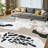 Clear Colorful Shapes Lines Spots Dots Modern Drawn Landscape Abstract Machine Washable Indoor Area Rug-129431361