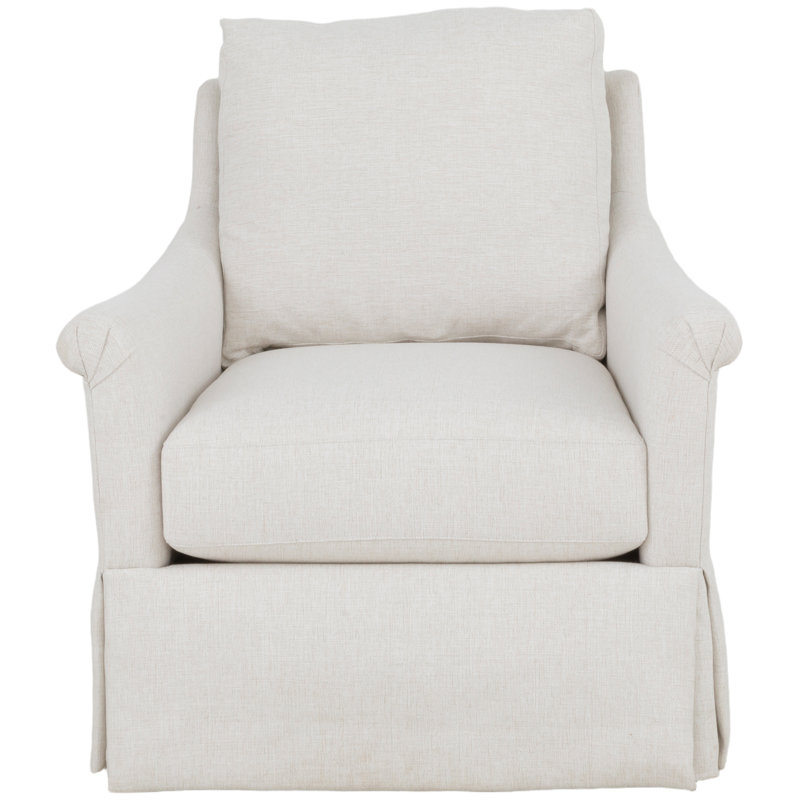 Fauteuil pivotant avec accoudoirs plissés roulés, 2033 chameau