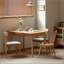Table de salle à manger extensible à pieds arrondis et diagonale avec glissière en métal, pour 6 à 8 personnes
