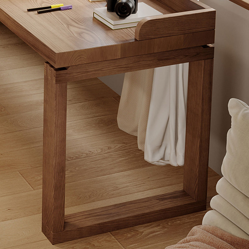 Bureau rectangulaire brun en bois massif avec 4 tiroirs, H 29,53 po x l 78,74 po x P 23,62 po