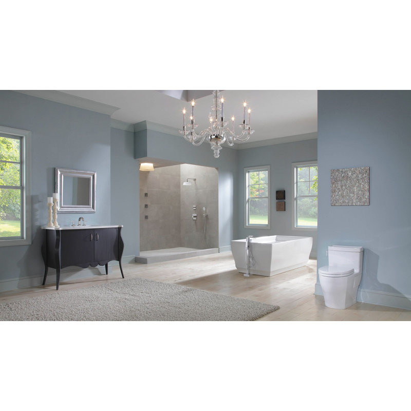 Aimes® Universal Height Skirted 1.28 GPF Elongated One-Piece Toilet with CeFiONtect