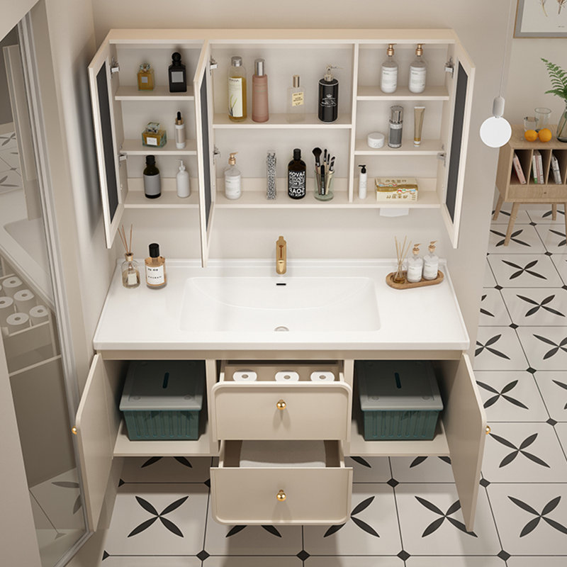 Cream style light luxury bathroom cabinet