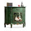 Green Solid + Manufactured Wood Half-circle Console Table