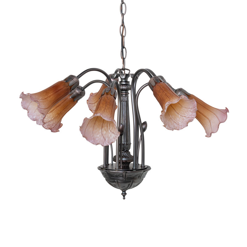 Hildigard 7 - Light Chandelier, Amber/Purple