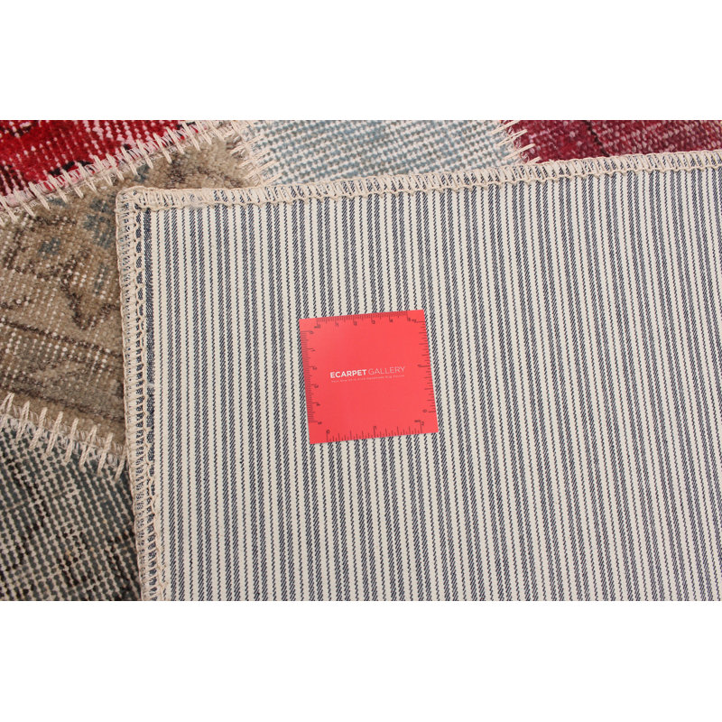 Tapis unique en laine noué à la main style Kosak des années 2010 de 5 pi 10 po x 7 pi 7 po brun / gris Kosi