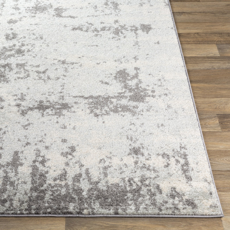 Tapis gris clair à motif abstrait Baumann, Rectangle 7 pi 10 po x 10 pi 3 po