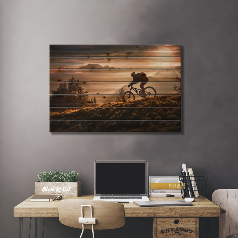 Golden Hour Biking, H 26 po x l 40 po x P 1,5 po