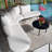 Patio Half - Moon Curved Patio Conservation Set With Coffee Table, Iron Frame Padded Seats And Backrest Cushions-15639040