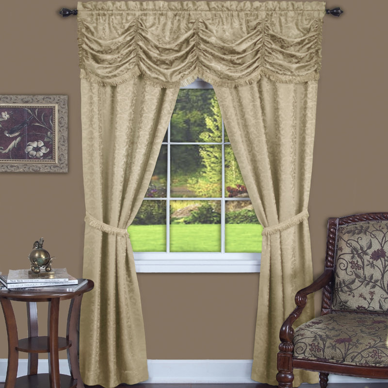 Dorchester Room Darkening Curtain Pair, Tan, 55" W x 63" L
