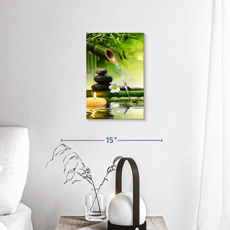Bamboo Water Flow Canvas Print, 12" H x 8" W x 1" D